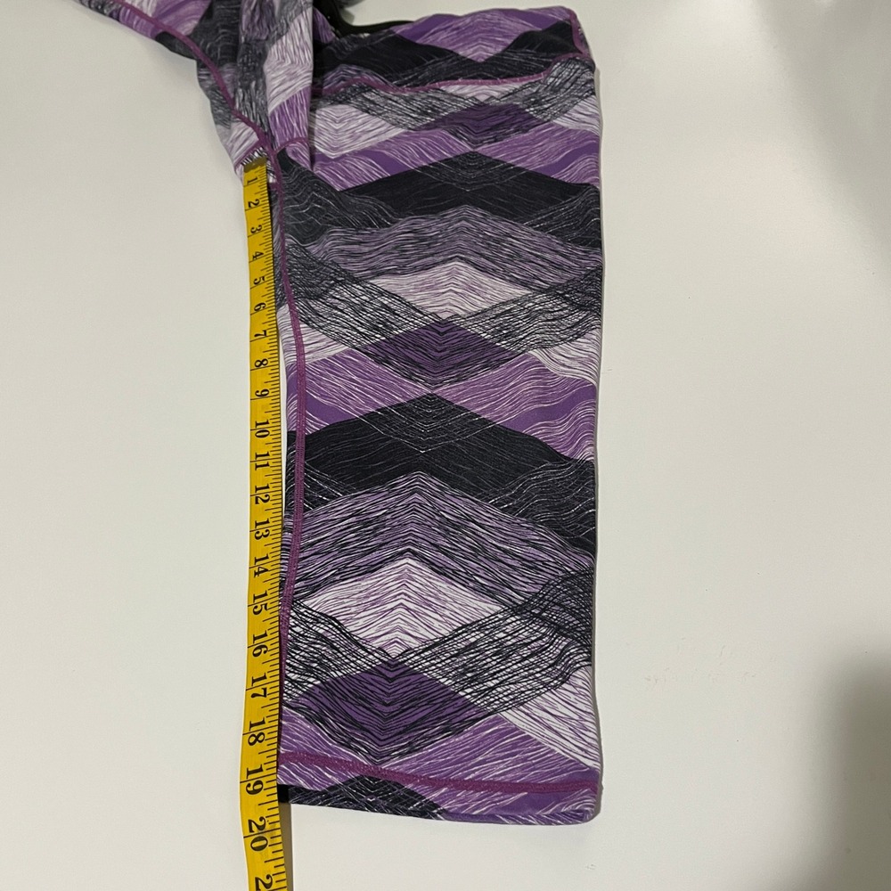 ODODOS Capri Leggings Women XL Purple Geometric Bold Athletic Pocket Performance - Picture 7 of 8
